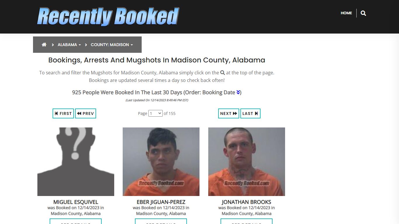 Bookings, Arrests and Mugshots in Madison County, Alabama